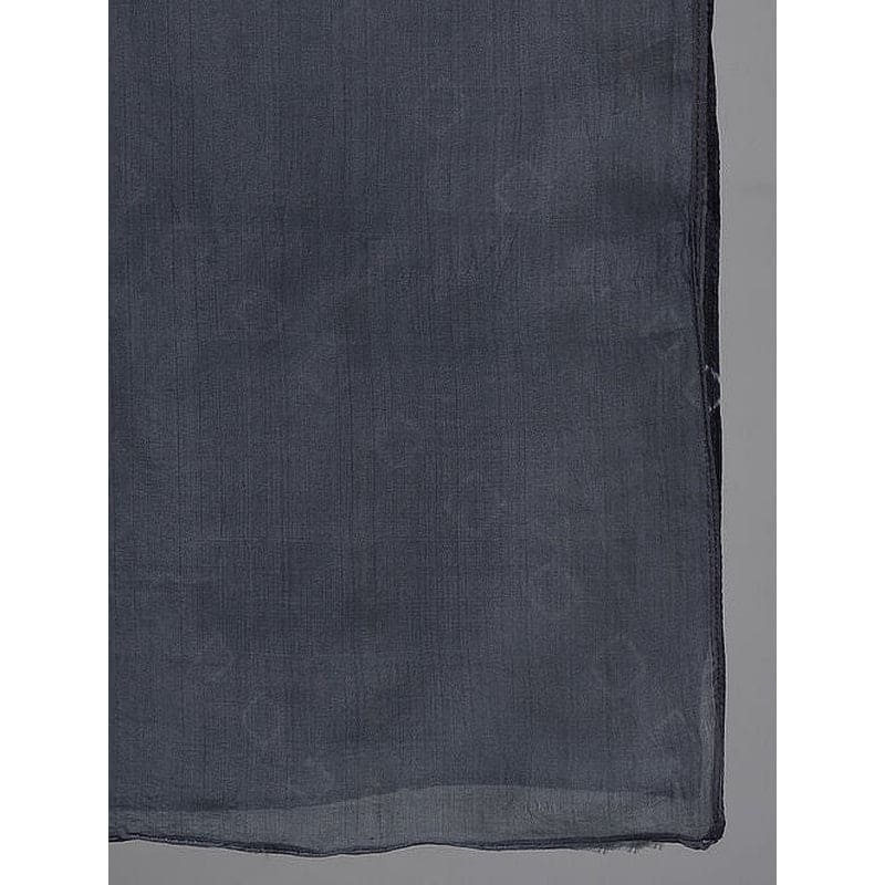 Grey Hand Dyed Silk Stole - Charkha TalesGrey Hand Dyed Silk Stole
