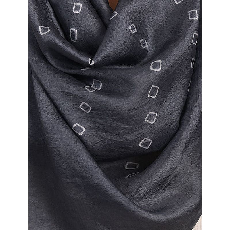 Grey Hand Dyed Silk Stole - Charkha TalesGrey Hand Dyed Silk Stole