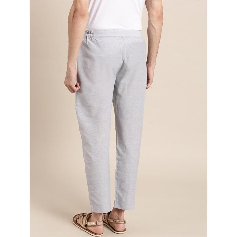 Grey Khadi Men Trousers Pant - Charkha TalesGrey Khadi Men Trousers Pant