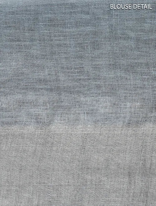 Grey Mirror Linen Saree - Charkha TalesGrey Mirror Linen Saree