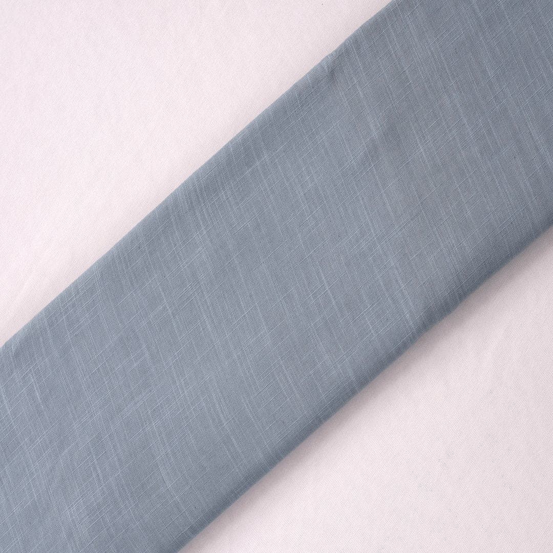 Grey Pure Slub Cotton Fabric - Charkha TalesGrey Pure Slub Cotton Fabric