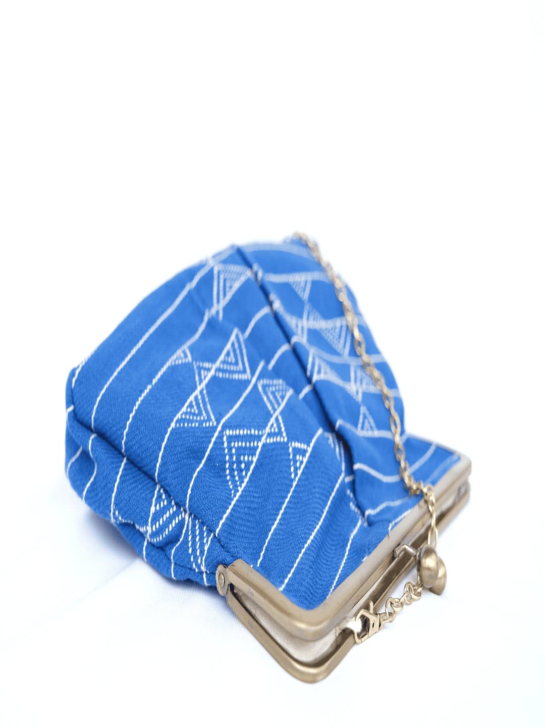 Hand Woven Blue Clutch - Charkha TalesHand Woven Blue Clutch