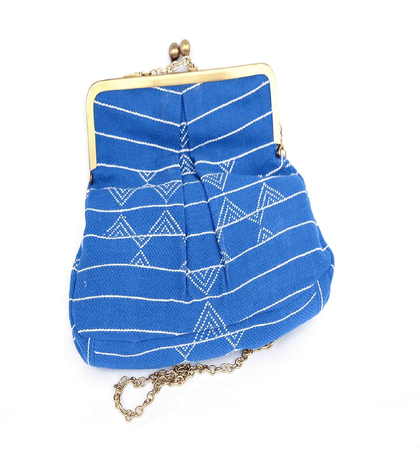 Hand Woven Blue Clutch - Charkha TalesHand Woven Blue Clutch