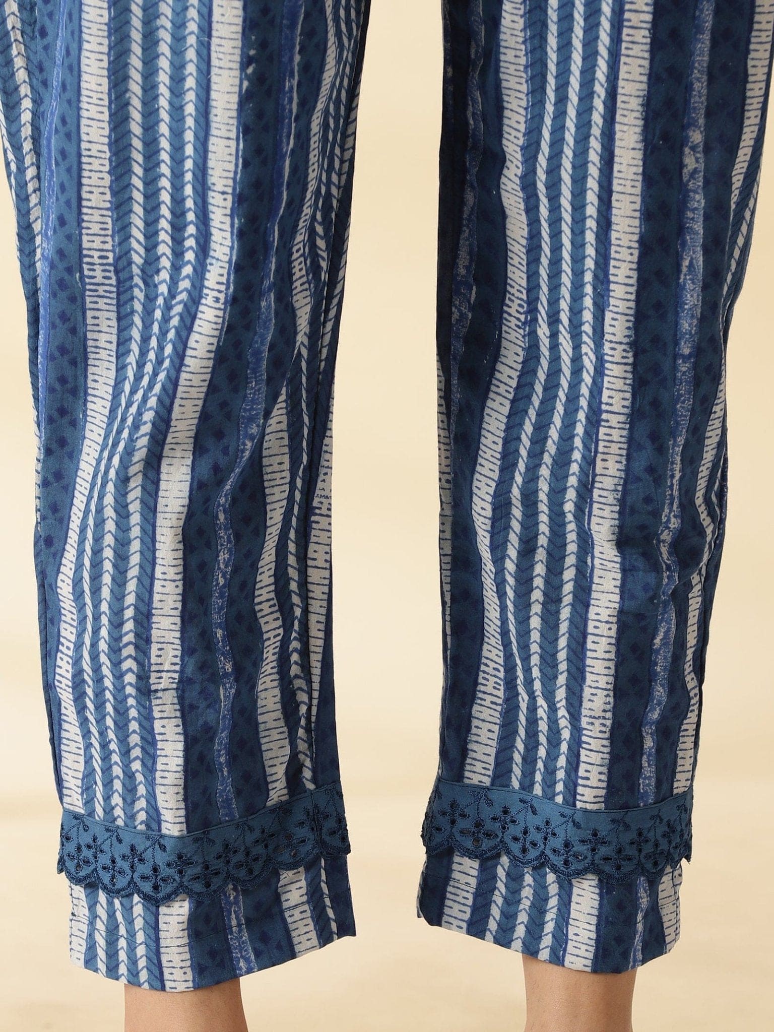 Indigo Block Print Kurta Set - Charkha TalesIndigo Block Print Kurta Set