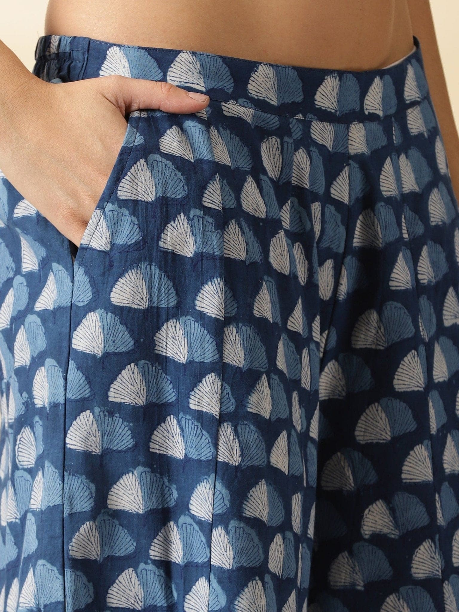 Indigo Block printed Kurta Set - Charkha TalesIndigo Block printed Kurta Set