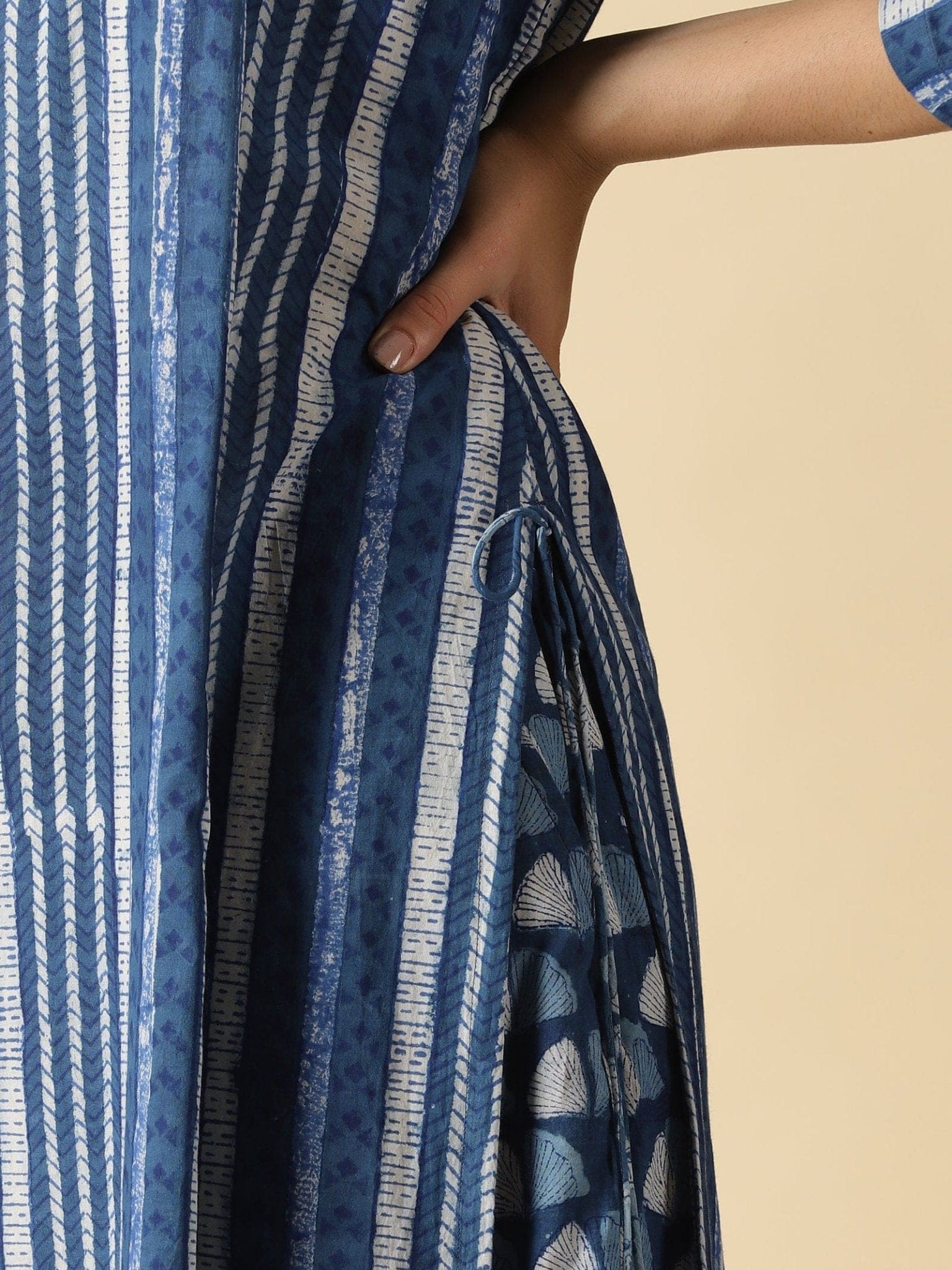 Indigo Block printed Kurta Set - Charkha TalesIndigo Block printed Kurta Set