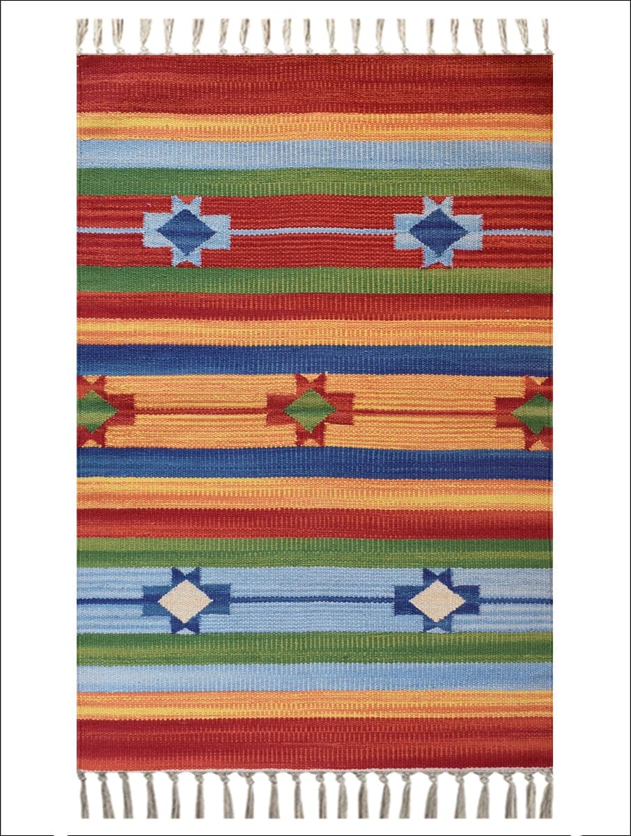 Joy Cotton Kilim Rug - Charkha TalesJoy Cotton Kilim Rug