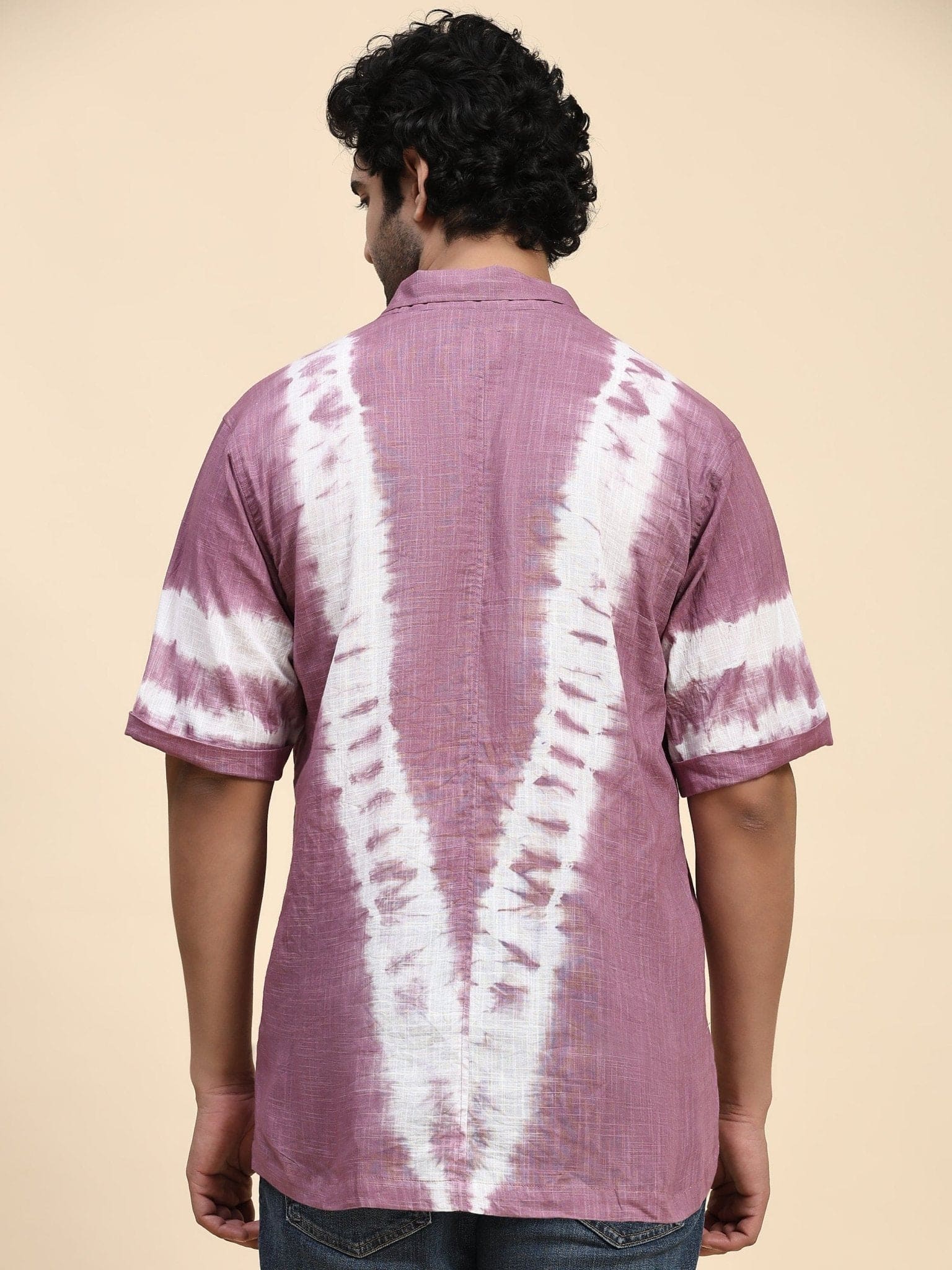 Lavender Hand Dyed Cotton Shirt - Charkha TalesLavender Hand Dyed Cotton Shirt