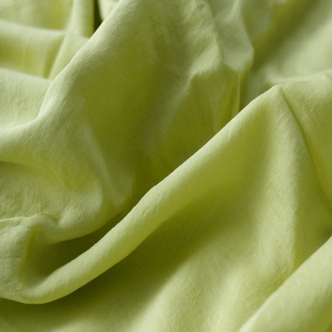 Leafy Green Cotton Silk Fabric - Charkha TalesLeafy Green Cotton Silk Fabric