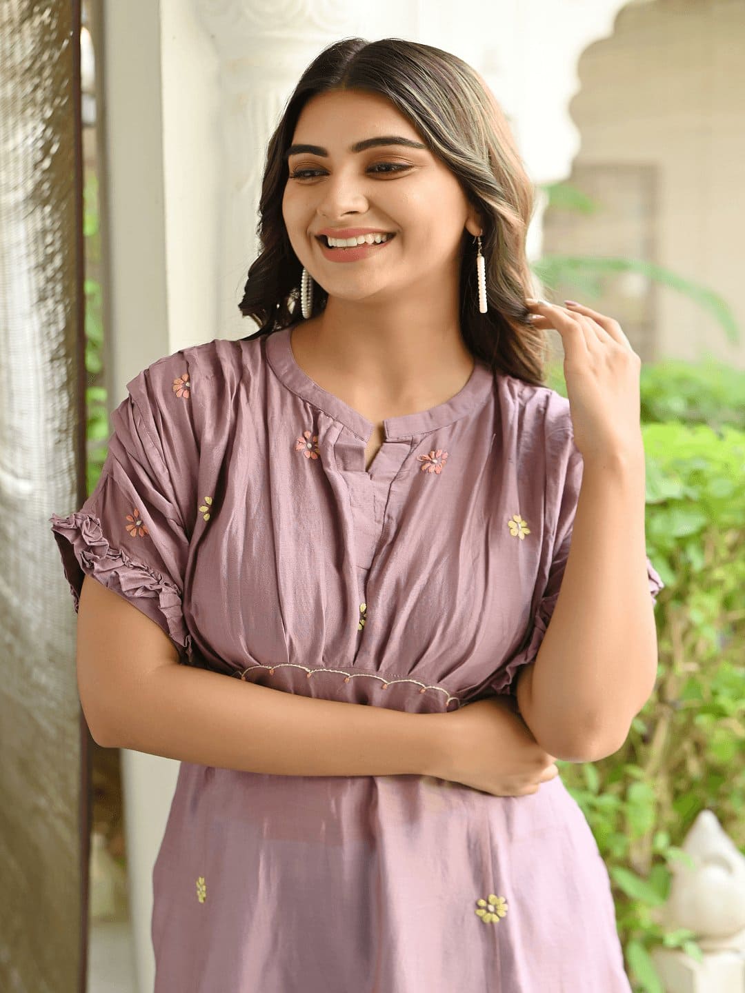Light Purple Utsav Chikankari Dress - Charkha TalesLight Purple Utsav Chikankari Dress