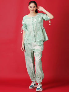 Marble Dyed Athleisure Set - Mint Green