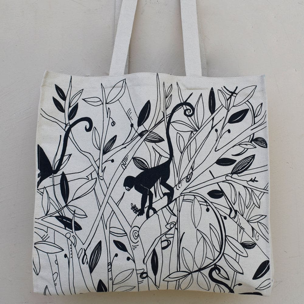 Monkey Canvas Tote - Charkha TalesMonkey Canvas Tote