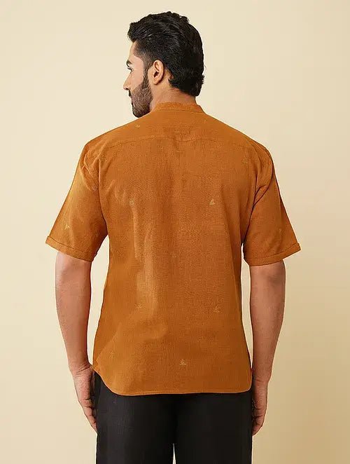 Mustard Khadi Cotton Shirt - Charkha TalesMustard Khadi Cotton Shirt