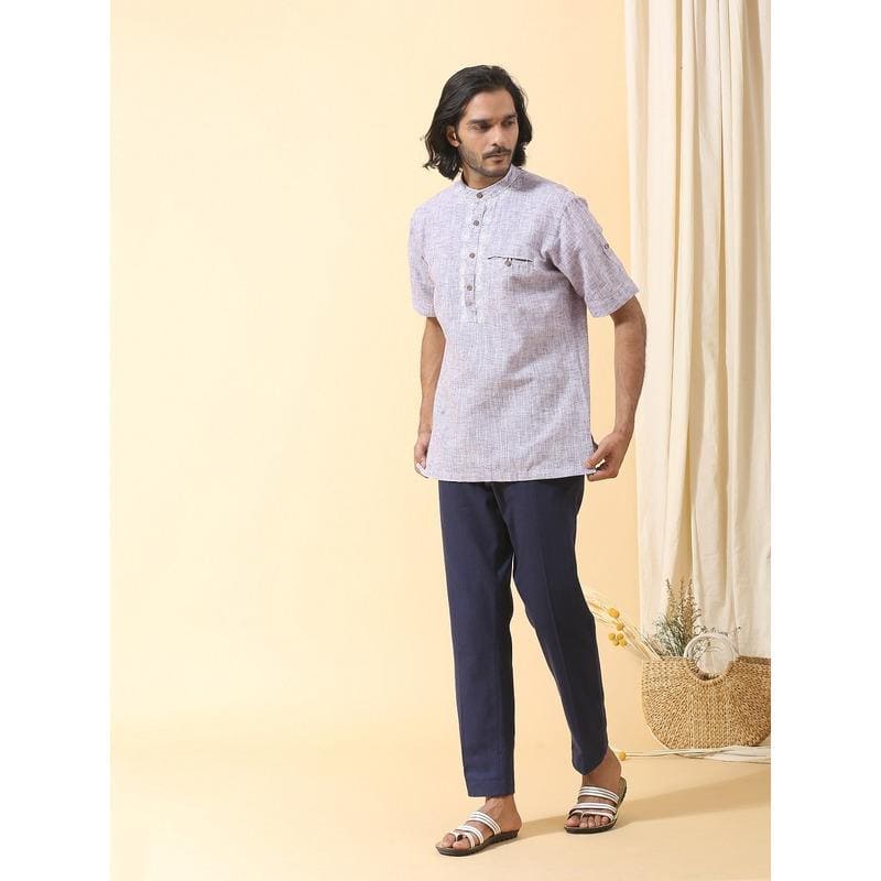Navy Blue Men Trouser - Charkha TalesNavy Blue Men Trouser