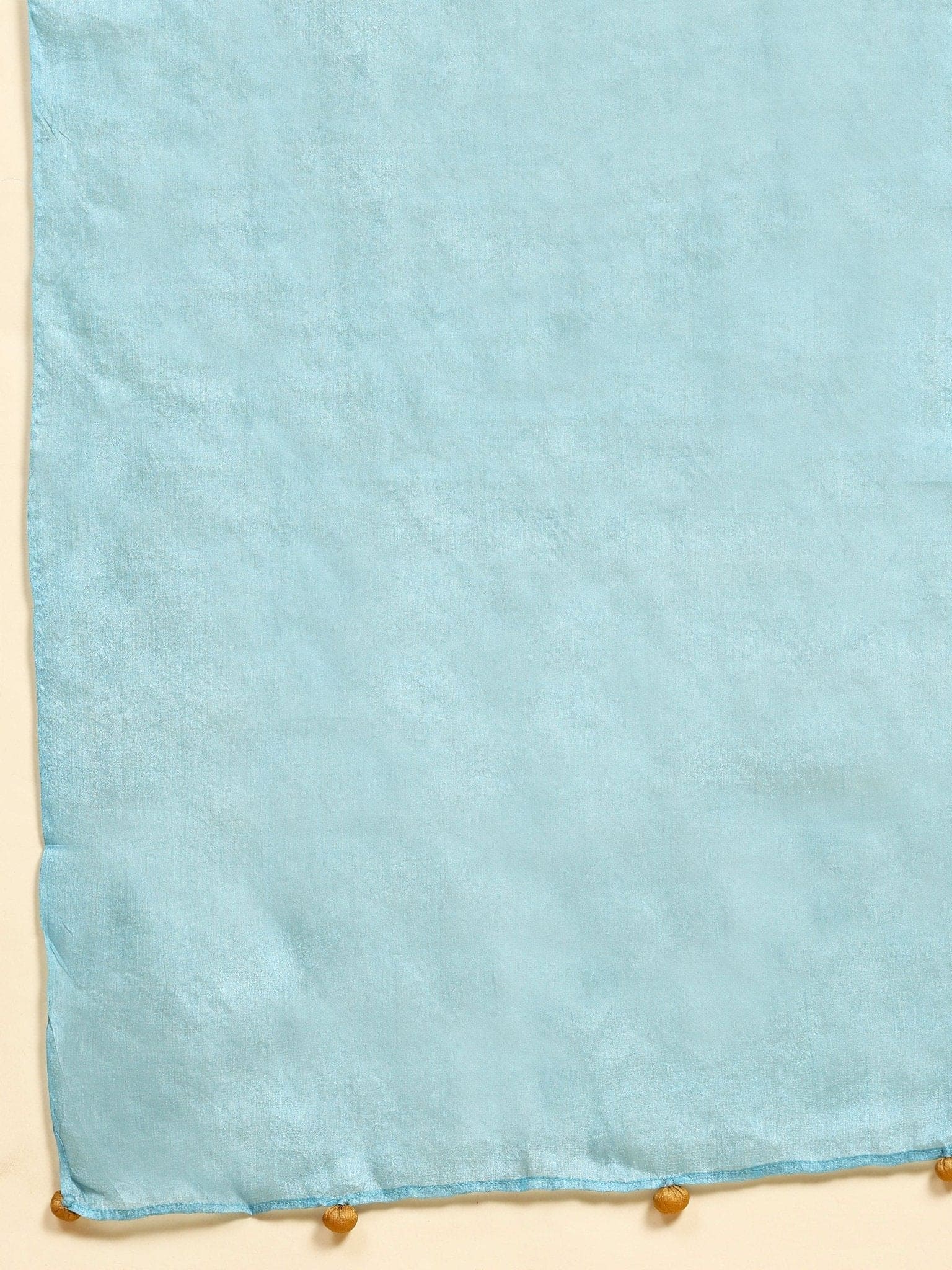 Ocean Blue & Mustured Tussar Silk Saree - Charkha TalesOcean Blue & Mustured Tussar Silk Saree