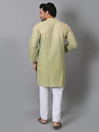 Olive Green Tie Dye Long Kurta Set - Charkha TalesOlive Green Tie Dye Long Kurta Set