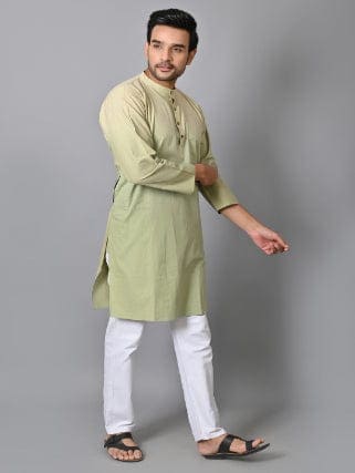Olive Green Tie Dye Long Kurta Set - Charkha TalesOlive Green Tie Dye Long Kurta Set