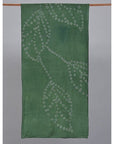 Olive Green Tie Dye Silk Stole - Charkha TalesOlive Green Tie Dye Silk Stole
