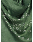 Olive Green Tie Dye Silk Stole - Charkha TalesOlive Green Tie Dye Silk Stole