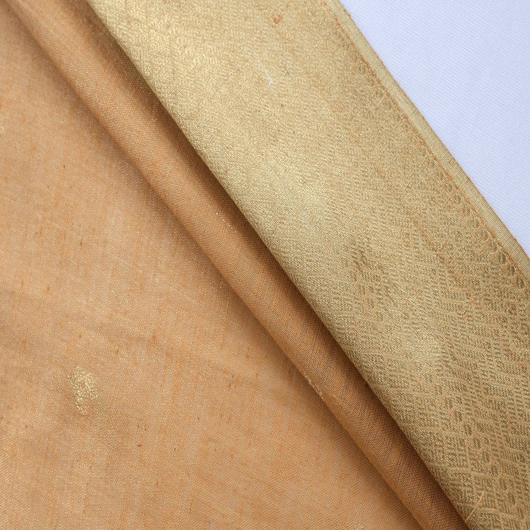 Orange Banarsi Butte Fabric - Charkha TalesOrange Banarsi Butte Fabric