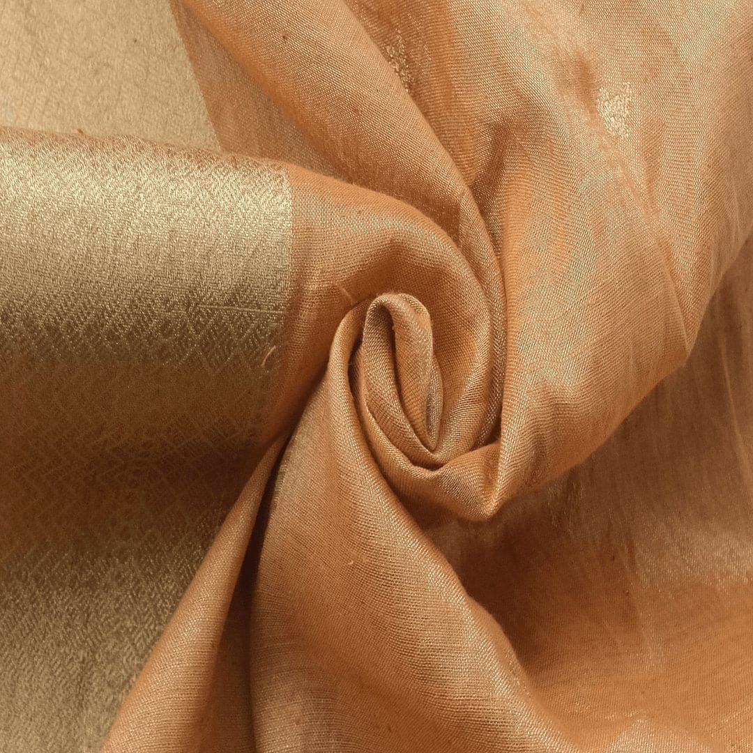 Orange Banarsi Butte Fabric - Charkha TalesOrange Banarsi Butte Fabric