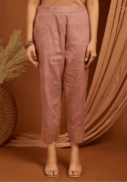 Peach Shimmer Linen Co-Ord Set - Charkha TalesPeach Shimmer Linen Co-Ord Set