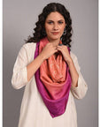 Peach Tie & Dye Silk Scarf - Charkha TalesPeach Tie & Dye Silk Scarf