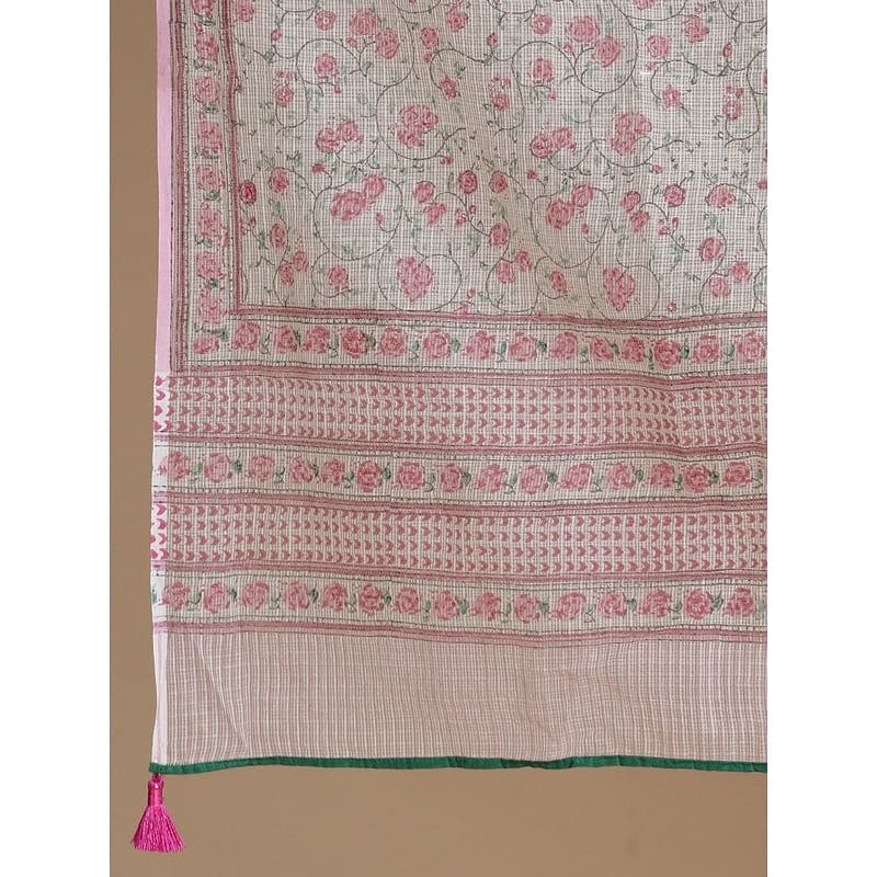 Pink Block Print Anarkali Kurta Set - Charkha TalesPink Block Print Anarkali Kurta Set