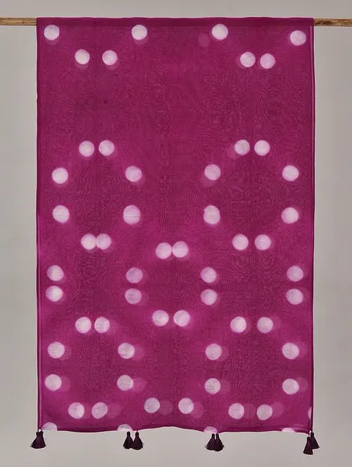 Pink Clamp Dye Chanderi Silk Stole - Charkha TalesPink Clamp Dye Chanderi Silk Stole