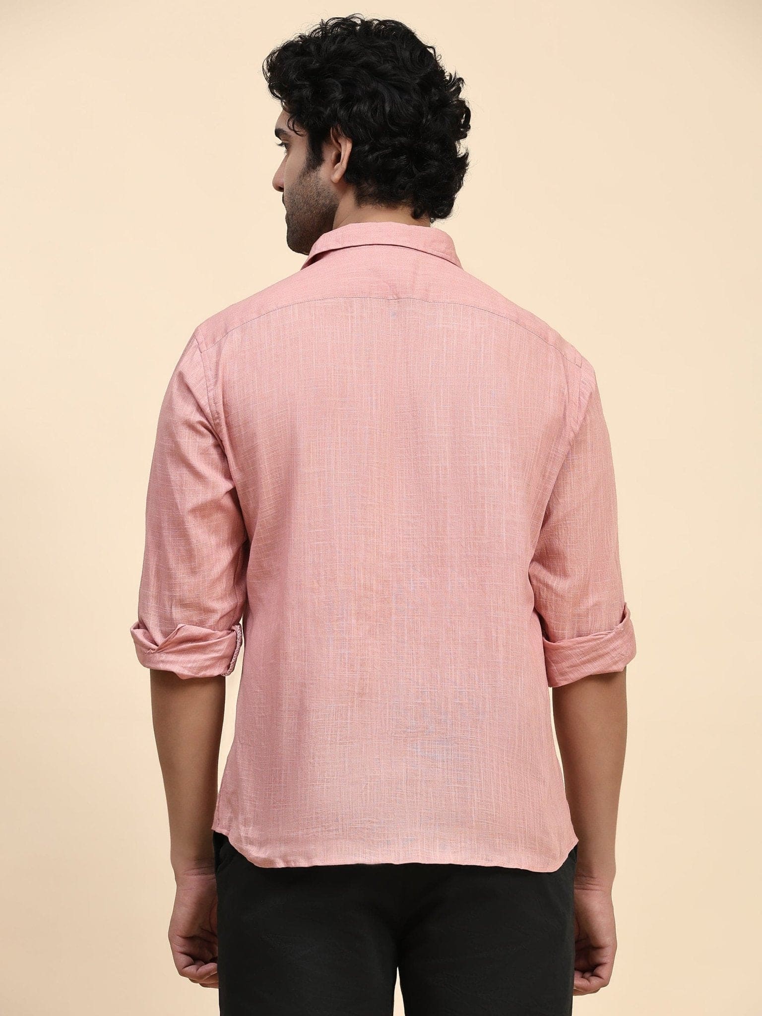 Pink Cotton Men Shirt - Charkha TalesPink Cotton Men Shirt