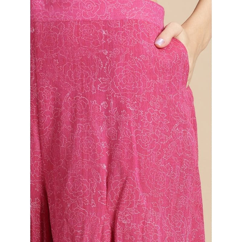 Pink Sanganeri Block Print Kurta Set - Charkha TalesPink Sanganeri Block Print Kurta Set