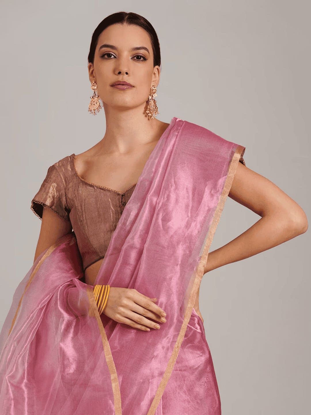 Pink Chanderi Saree