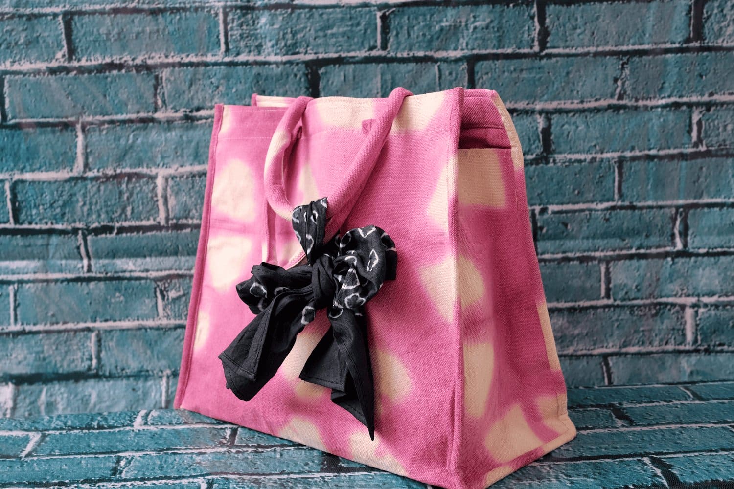 Pink Tie Dye Tote Bag - Charkha TalesPink Tie Dye Tote Bag