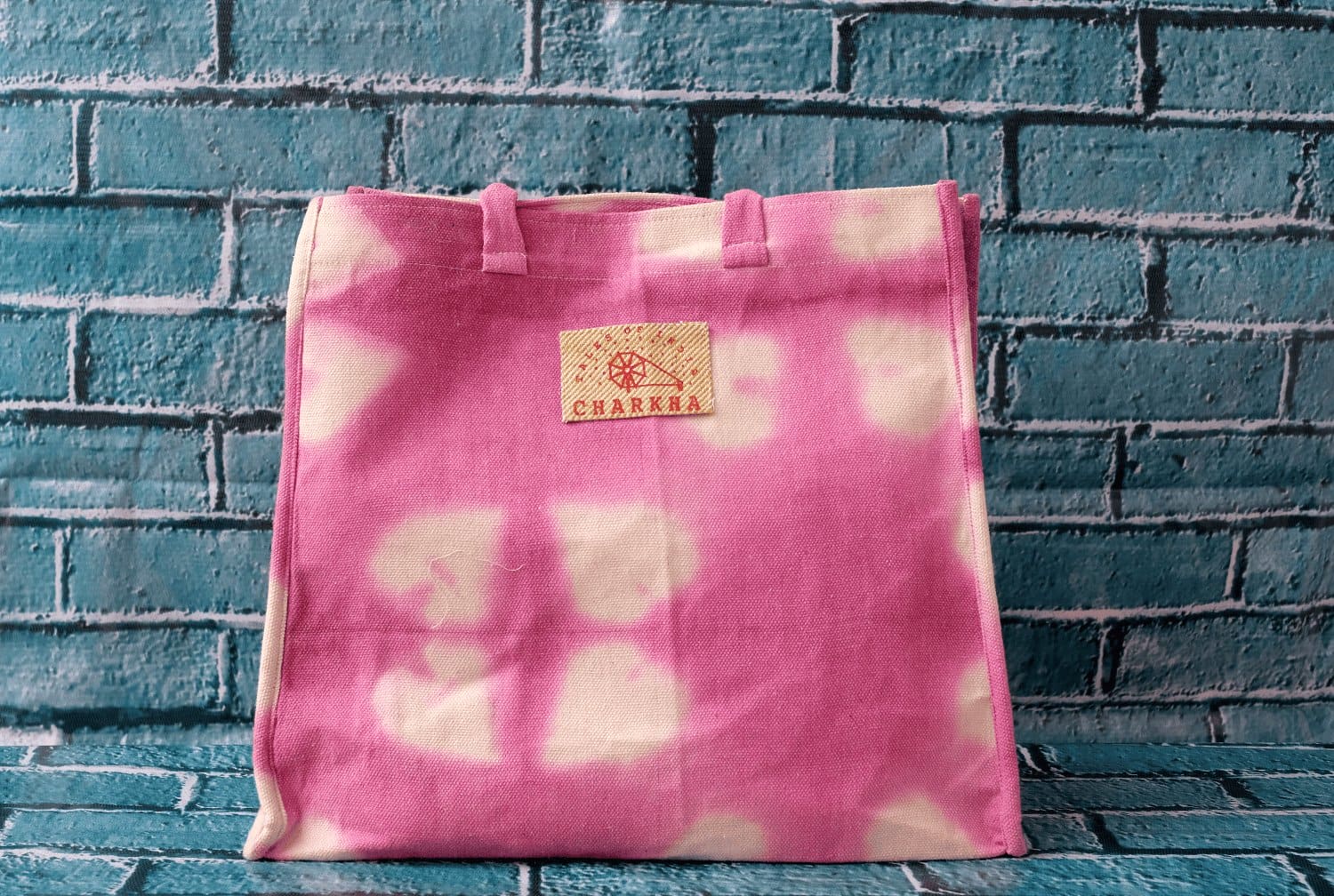 Pink Tie Dye Tote Bag - Charkha TalesPink Tie Dye Tote Bag