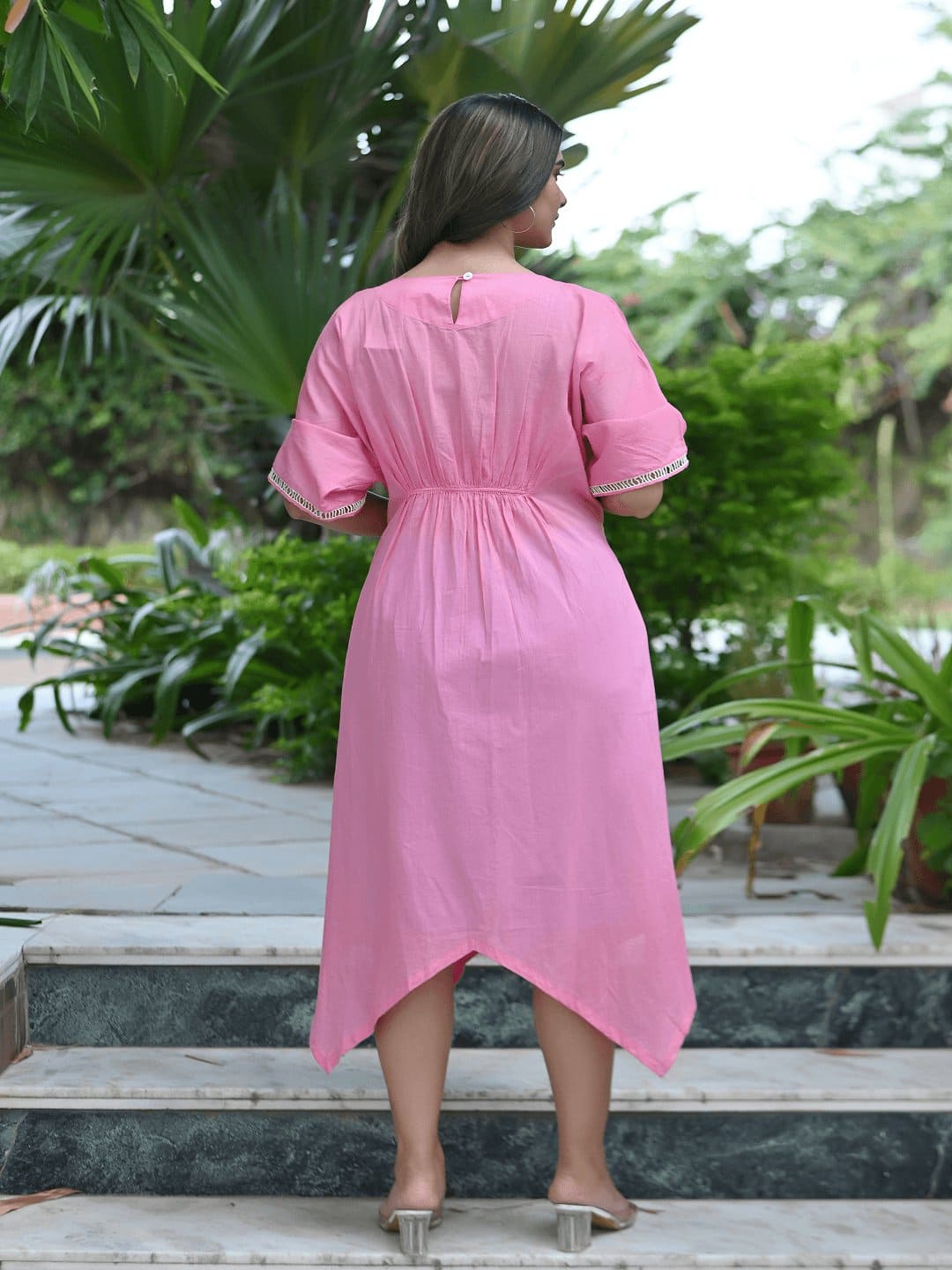 Pink handkerchief dress best sale