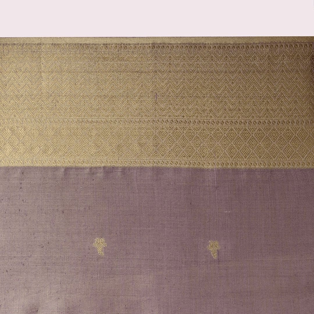 Purple Banarsi Butte Silk Fabric - Charkha TalesPurple Banarsi Butte Silk Fabric