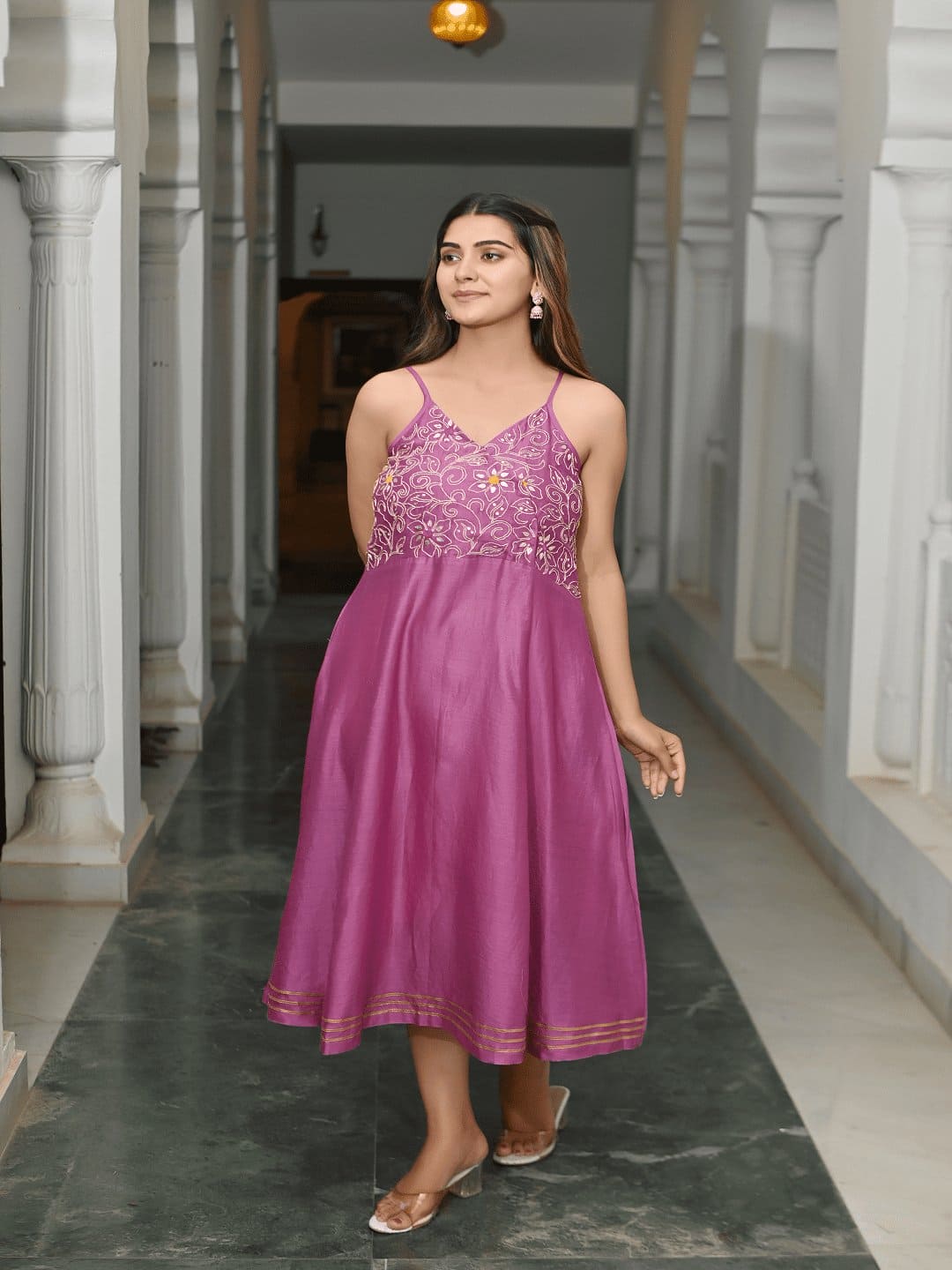 Purple Gotta Compliments Dress. - Charkha TalesPurple Gotta Compliments Dress.
