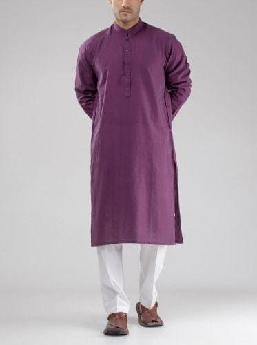 Purple Long Men Kurta Set - Charkha TalesPurple Long Men Kurta Set