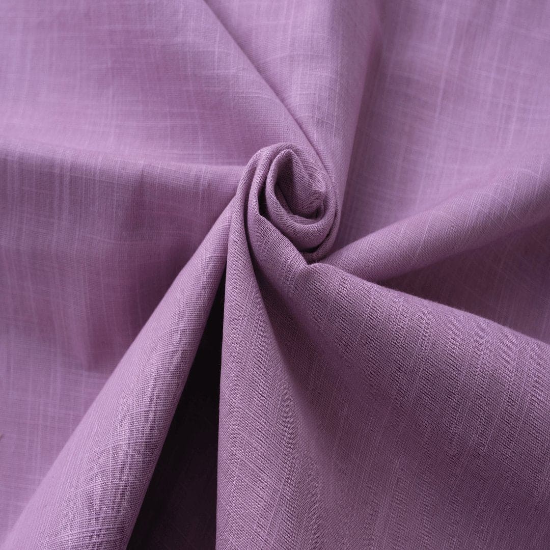 Purple Pure Slub Cotton Fabric - Charkha TalesPurple Pure Slub Cotton Fabric