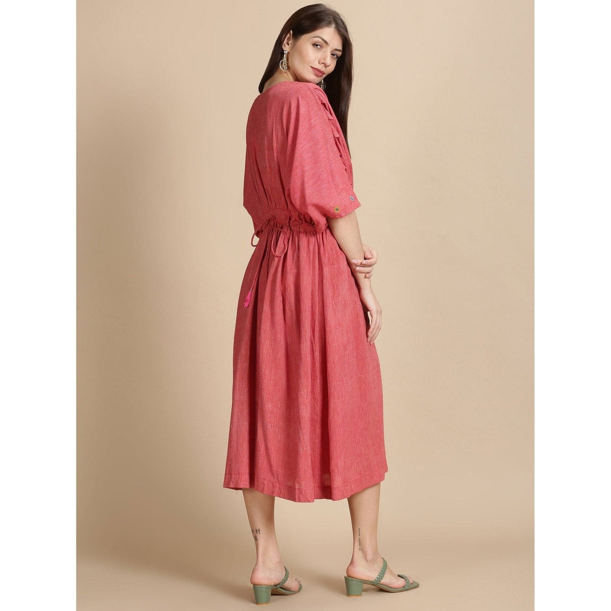 Red Abstract Floral KAaftan - Charkha TalesRed Abstract Floral KAaftan