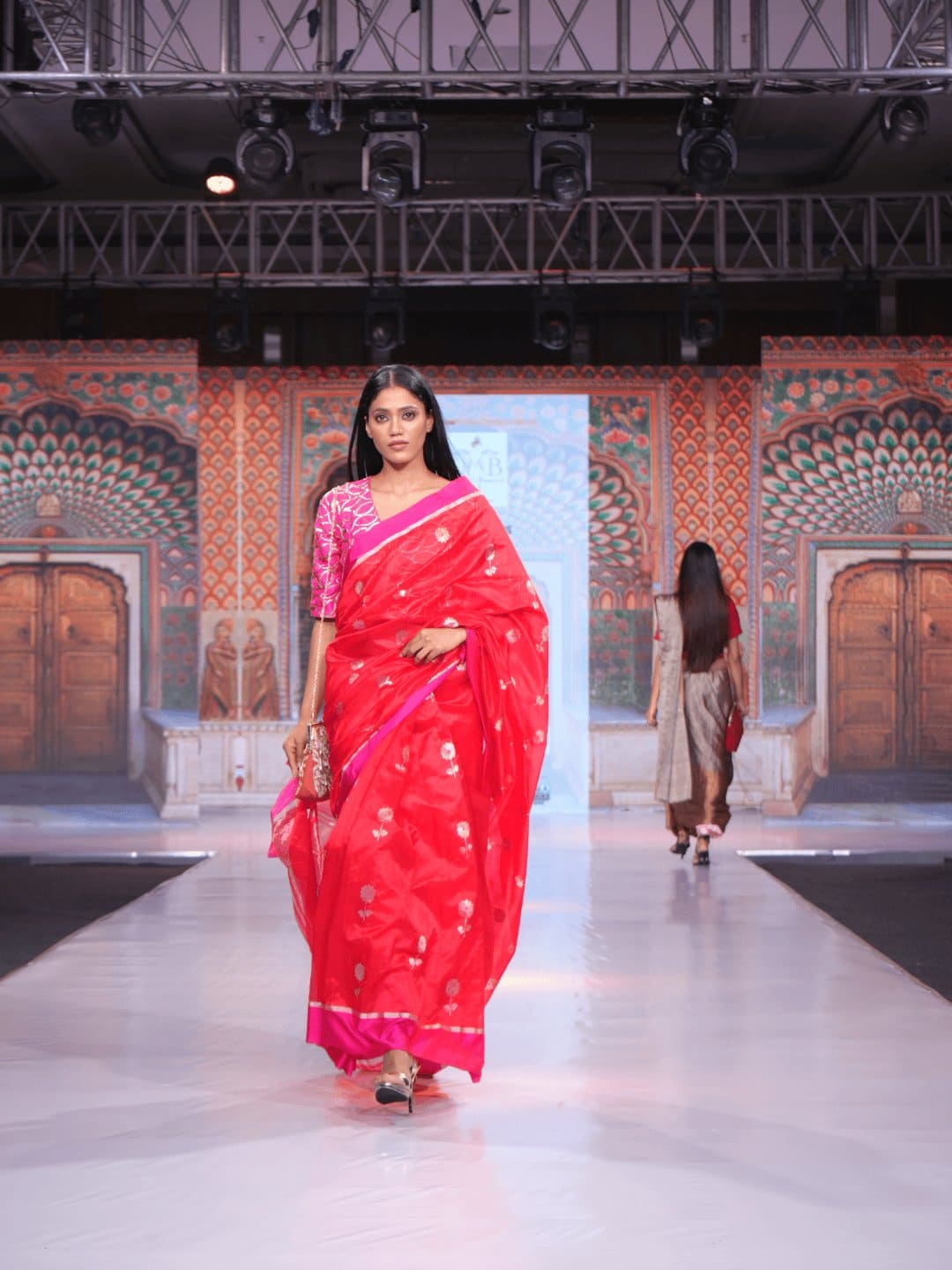 Red Butta Pure Chanderi Silk Saree - Charkha TalesRed Butta Pure Chanderi Silk Saree