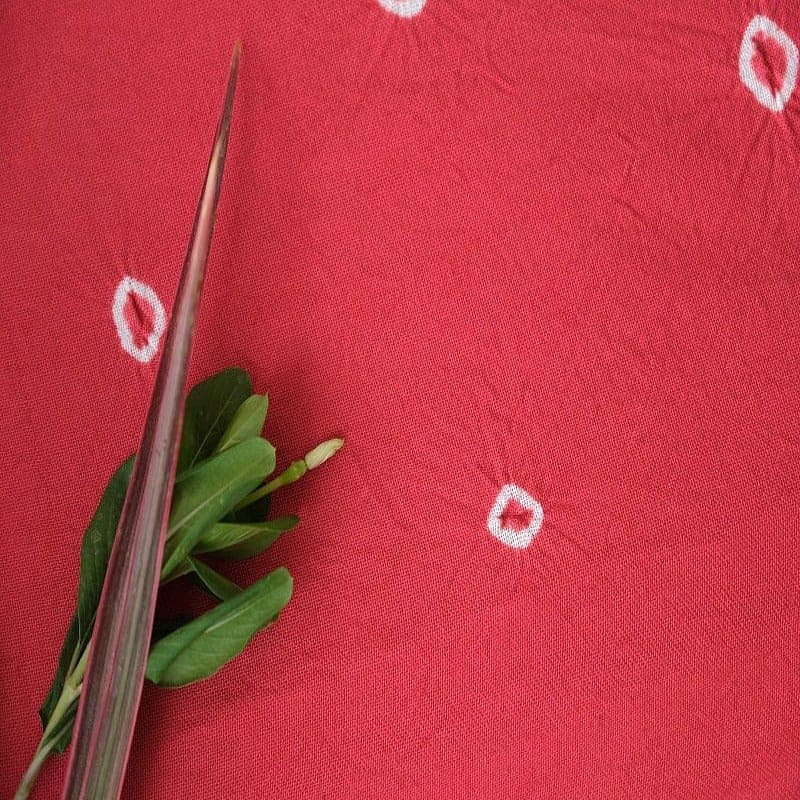 Red Hand Dyed Khadi Fabric - Charkha TalesRed Hand Dyed Khadi Fabric