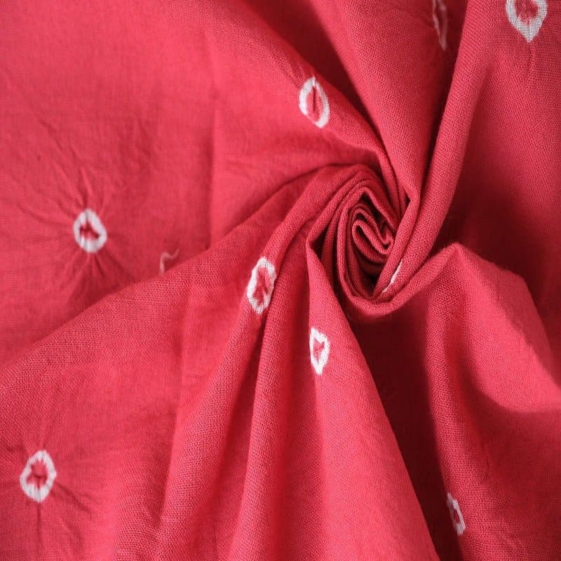 Red Hand Dyed Khadi Fabric - Charkha TalesRed Hand Dyed Khadi Fabric