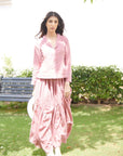 Salmon Pink Top & Skirt set - Charkha TalesSalmon Pink Top & Skirt set