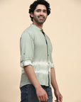 Turquoise Hand Dyed Cotton Shirt - Charkha TalesTurquoise Hand Dyed Cotton Shirt