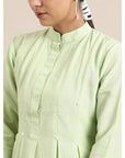 Women Handwoven Green Dress - Charkha TalesWomen Handwoven Green Dress