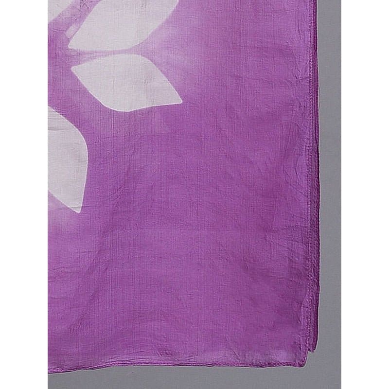 Women Lavender Clamp Dyed Silk Stole - Charkha TalesWomen Lavender Clamp Dyed Silk Stole