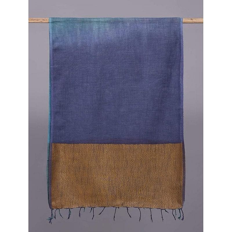 Women Multicolour Handwoven Linen Stole - Charkha TalesWomen Multicolour Handwoven Linen Stole
