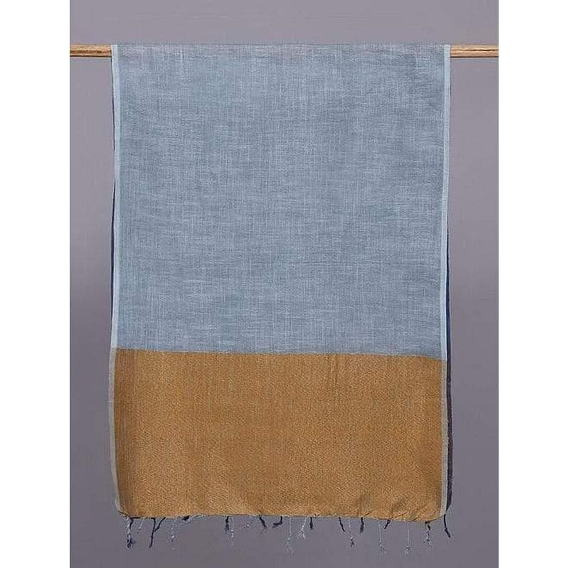 Women Multicolour Handwoven Linen Stole - Charkha TalesWomen Multicolour Handwoven Linen Stole