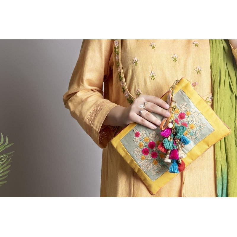 Women Yellow Chikankari Kurta Set - Charkha TalesWomen Yellow Chikankari Kurta Set